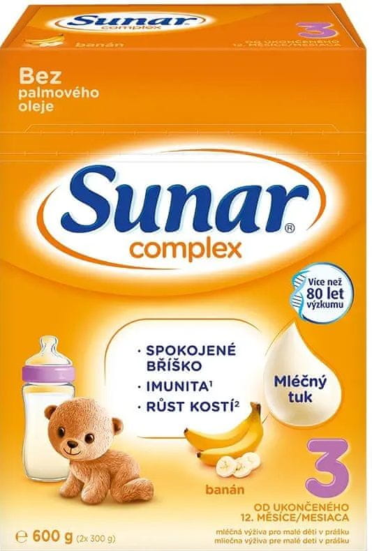 Sunar Complex 3 batoľacie mlieko banán 600 g